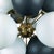 Sputnik ceiling lamp with blue balloons in a matte finish. This lamp features a gold-plated brass structure that holds...