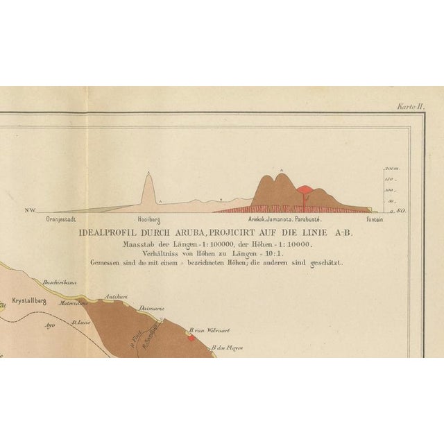 Late 19th Century Antique Geological Map of Aruba by Karl Martin, 1888 For Sale - Image 5 of 9