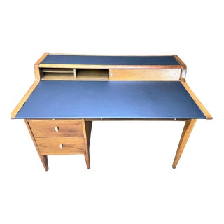 1960s John Van Koert for Drexel Profile Mid Century Walnut Desk For Sale