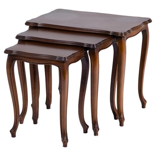 Vintage Louis XV Style Nesting Tables in Nut Wood, 1970s, Set of 3 For Sale - Image 11 of 11