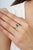 Certified 0.61 Ct Natural Emerald & Diamond Cluster Ring Size 7.5 - Engagement Gift For Sale - Image 6 of 13
