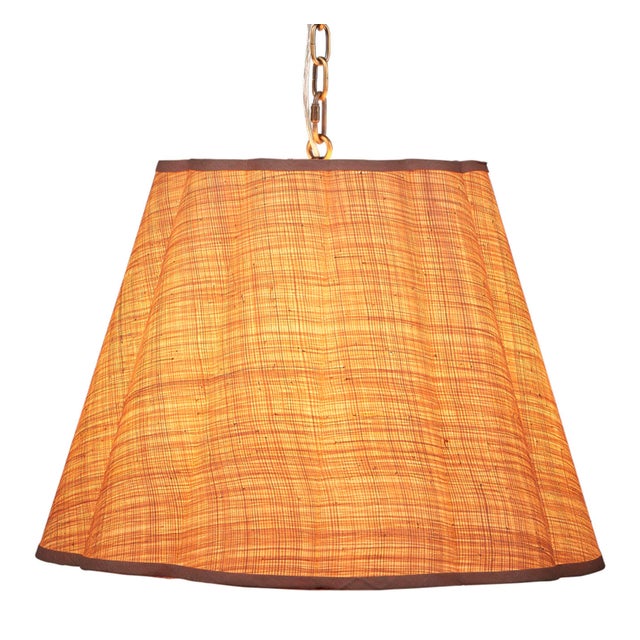 2020s Jamie Young Scalloped Hanging Pendant, Raffia For Sale - Image 5 of 7