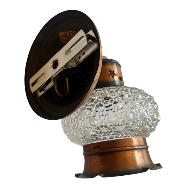 1920s Copper Bubble Glass and Stars Wall Sconce, Circa 1920 For Sale - Image 5 of 6