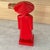 Late 20th Century Late 20th Century Red Lacquered Wood Asian Figurine For Sale - Image 5 of 7