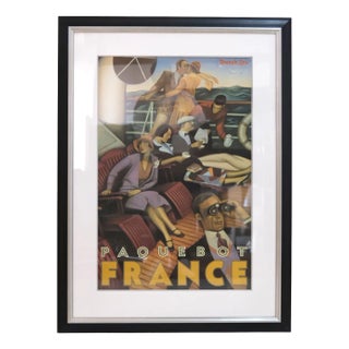 Poster Paquebot Promotion for the Transatlantic Liner, France, 1970s For Sale