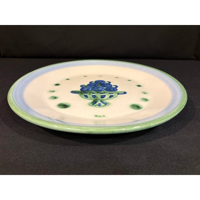 Mid-Twentieth Century M. A. Hadley Hand Painted Stoneware Dinner Plate in the Bouquet Pattern For Sale - Image 4 of 6
