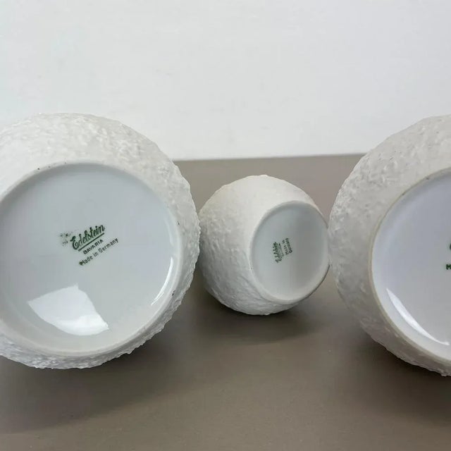 Op Art Biscuit Porcelain Vases from Edelstein Bavaria, Germany, 1970s, Set of 3 For Sale - Image 14 of 17