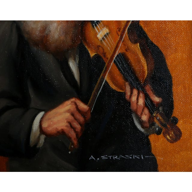 Musician 4 Abraham Straski Year: circa 1970 Size: 10 in. x 8 in. Oil on canvas, signed bottom right Oil painting...