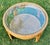 Wood 1970s Boho Chic Rattan Round Table Set For Sale - Image 7 of 9