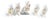 Porcelain Cat with Basket Toothpick Holders from Vista Alegre, Set of 5 For Sale