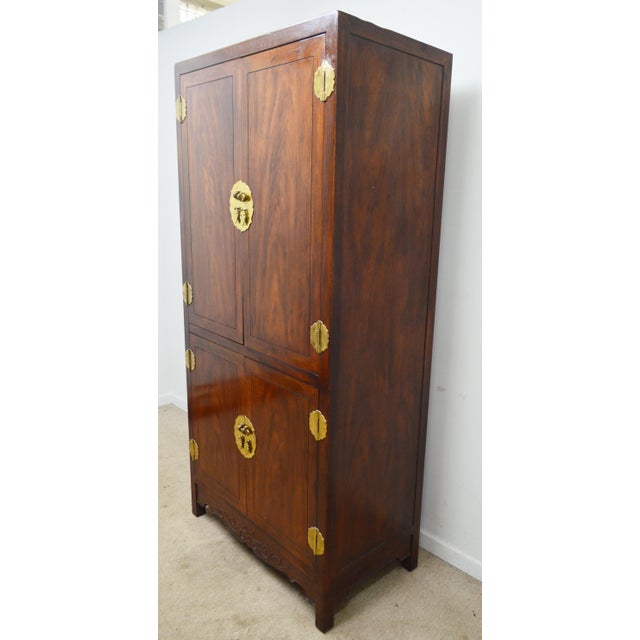 Late 20th Century Henredon Pan Asian Armoire Wardrobe Chest For Sale - Image 5 of 14