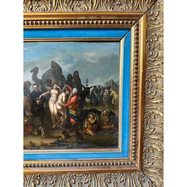 J. Muller, The Slave Market, 19th Century, Oil Painting on Copper Plate For Sale - Image 3 of 9