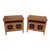 Double Door Pierced Carved Doors Compartment Night Stands End Tables - A Pair For Sale