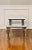 White 1940s French Gilded Brass and Carrera Marble Two Tier Side Table For Sale - Image 8 of 10