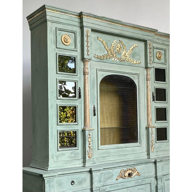 Vintage Neoclassical Gilt Tipped Wire Cabinet For Sale - Image 9 of 10