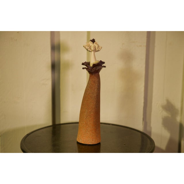 White Art Sculpture of a Woman in Terracotta and Earthenware, 2000s For Sale - Image 8 of 8
