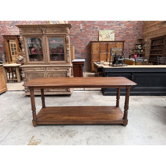 Early 20th Century Cloth Merchant's Table in Oak For Sale - Image 4 of 10