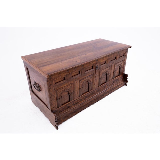 Antique Baroque Wooden Chest, 1781, in Restored conditions. Designed before 1890