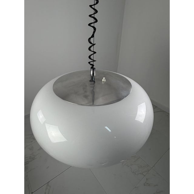 Silver Large Drop-Down Pendant Lamp from Stilux-Milano, 1970s For Sale - Image 8 of 12