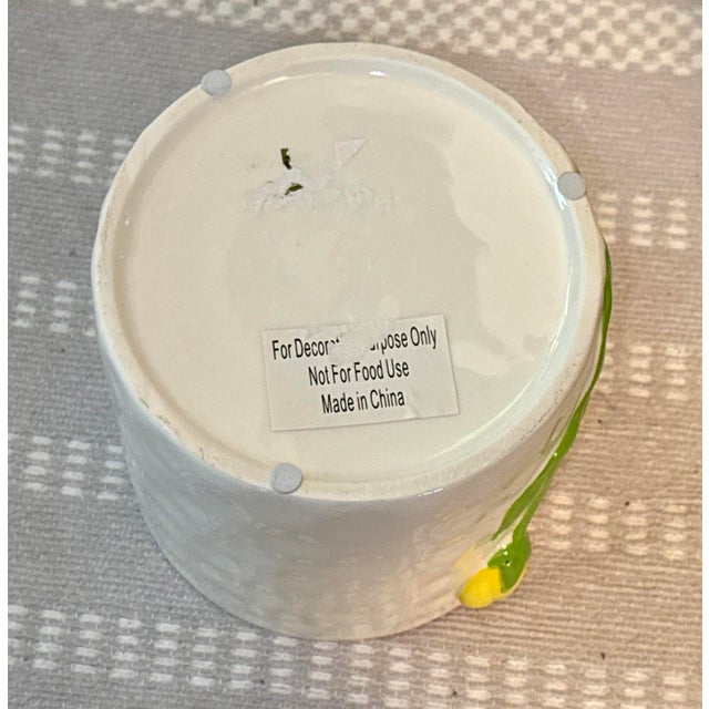 Vintage Ceramic Planter With Hand Painted Tulips For Sale - Image 10 of 10