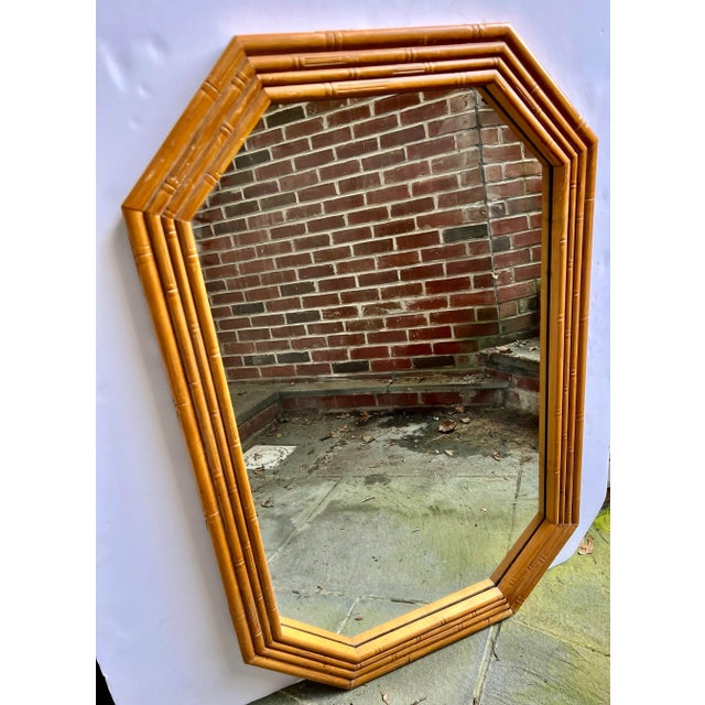 Tan Vintage Faux Bamboo Mirror For Sale - Image 8 of 12