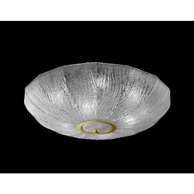 Dew Glass Ceiling Light Royal Model in Iron and Brass by Barovier and Toso for Barovier & Toso, 1970s For Sale - Image 3 of 7