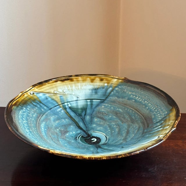 Vintage Studio Pottery Centerpiece Bowl For Sale - Image 10 of 12