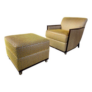 Set of Sculptural Lounge Chair and Ottomans by Jean-Rémy Couradette, France, 2003 For Sale