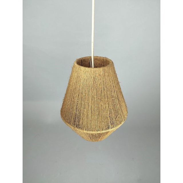 Mid-Century Modern Sisal Pendant Lamp in the style of Ib Fabiansen, 1950s, in Very Good conditions. Designed 1950 to 1959...