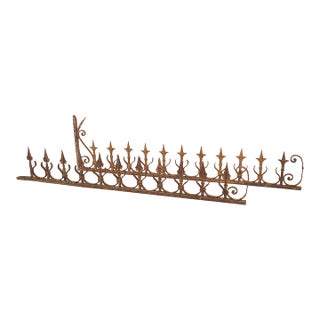 Pair of Antique Gothic Revival Wrought Iron Roof Crestings For Sale