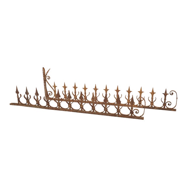 Pair of Antique Gothic Revival Wrought Iron Roof Crestings For Sale