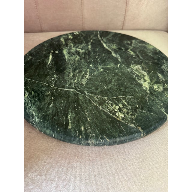 Round Green Marble Serving Tray For Sale - Image 4 of 7