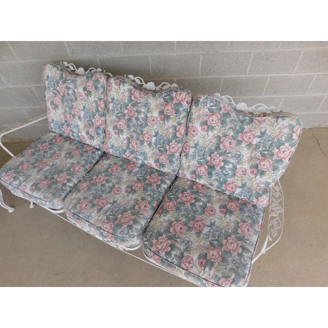 Vintage Russell Woodard Style Garden Sofa and Arm Chair For Sale - Image 9 of 12