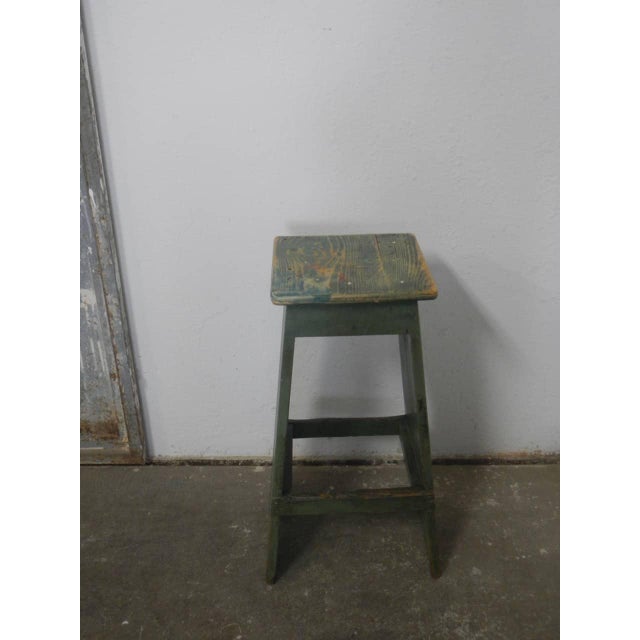 Vintage Fir Wood Stool, 1970 For Sale - Image 4 of 10