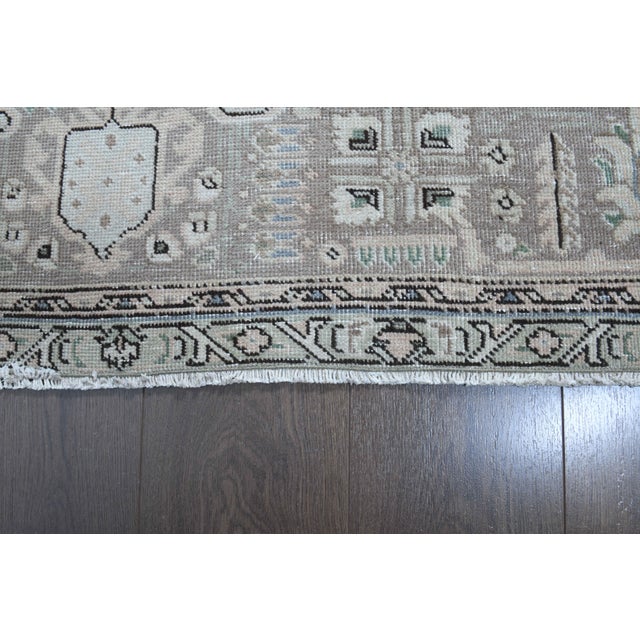 1970s Vintage Persian Handmade Wool Cotton Light Gray Area Rug For Sale - Image 10 of 11