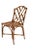 Wood 4 Vintage Rattan Style Side Chairs, Cane Seats With Green/White Cushions For Sale - Image 7 of 8