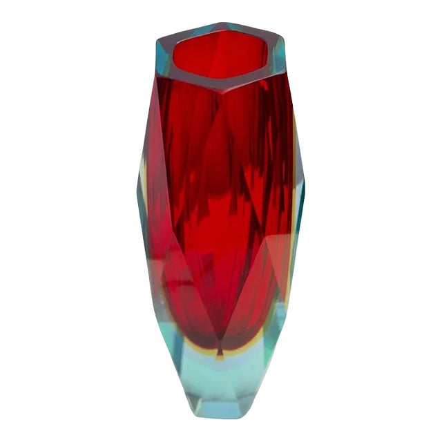 Vintage Italian Murano Glass Vase, C. 1960's For Sale
