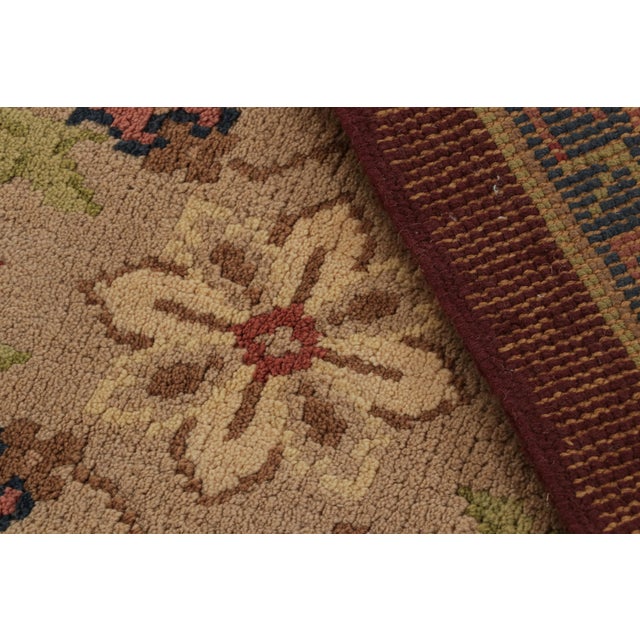 Textile Oversized Antique Savonnerie Rug in Brown With Floral Patterns, From Rug & Kilim For Sale - Image 7 of 7