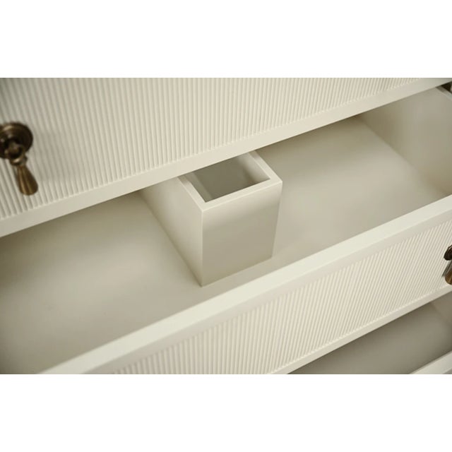 Wood Matthew Izzo Home Enzo Antique White Single Porcelain Sink Bath Vanity For Sale - Image 7 of 9