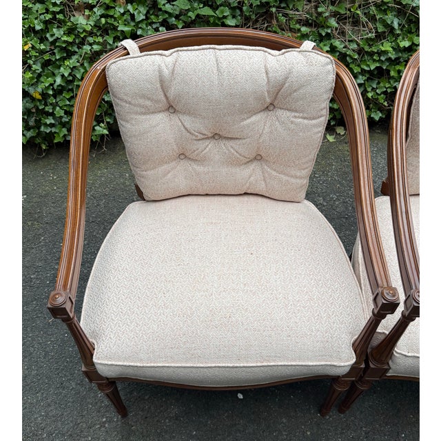 Wood Vintage Regency Louis XVI Armchairs - A Pair For Sale - Image 7 of 11