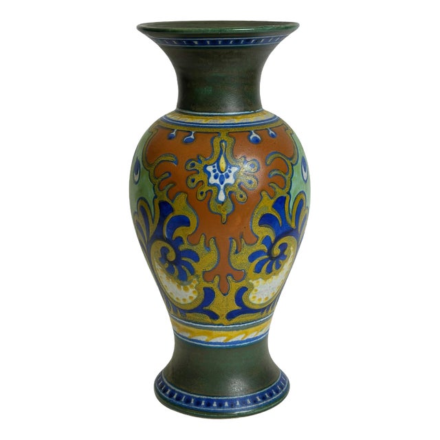 Dutch Rhodian Style Gouda Ceramic Vase attributed to Zuid, Netherlands, 1921 For Sale
