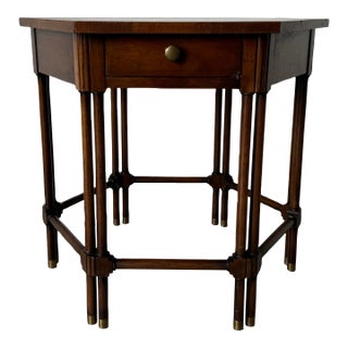 John Widdicomb One Drawer Hexagonal End Table For Sale