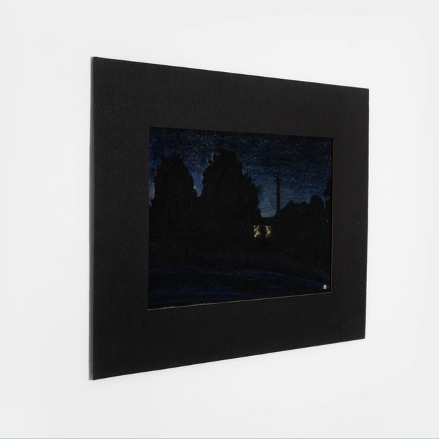 1980s Signed 1980's Original Pastel Drawing on Paper of Nightime Scene by John Davies For Sale - Image 5 of 8