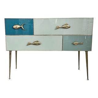 Console with Fish-Shaped Handles, 1980s For Sale