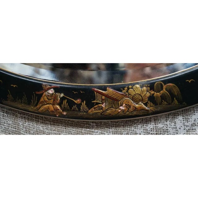 1920s Oval Chinoserie Wall Mirror, 1920s For Sale - Image 5 of 6