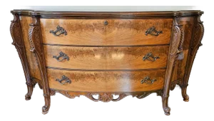 Antique Louis XV Italian Sideboard Credenza Buffet Bombay Commode Burlwood