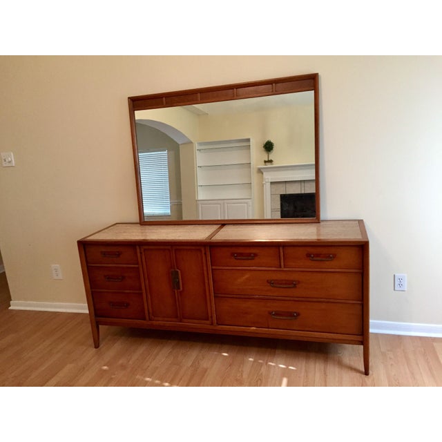 Drexel MidCentury Meridian Triple Dresser & Mirror Chairish