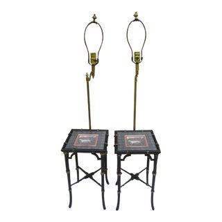 Vintage Frederick Cooper Floor Lamps Faux Bamboo Set of 2 For Sale