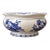 Large Vintage 12” Blue & White Floral Ceramic Bowl Scalloped Rim Chinoiserie For Sale