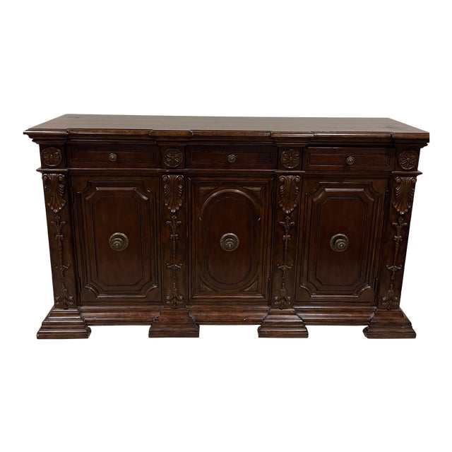 Maitland Smith Mahogany Traditional Wooden Sideboard For Sale